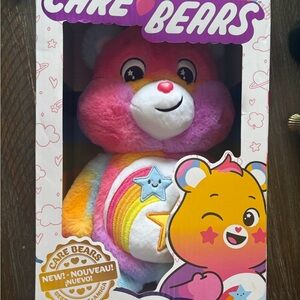 Care Bears Pink and Rainbow Plush Bear with Star Belly Crest